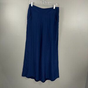Alice & Trixie 100% Silk Blue High Waisted Wide Leg Flowy Pants Size M